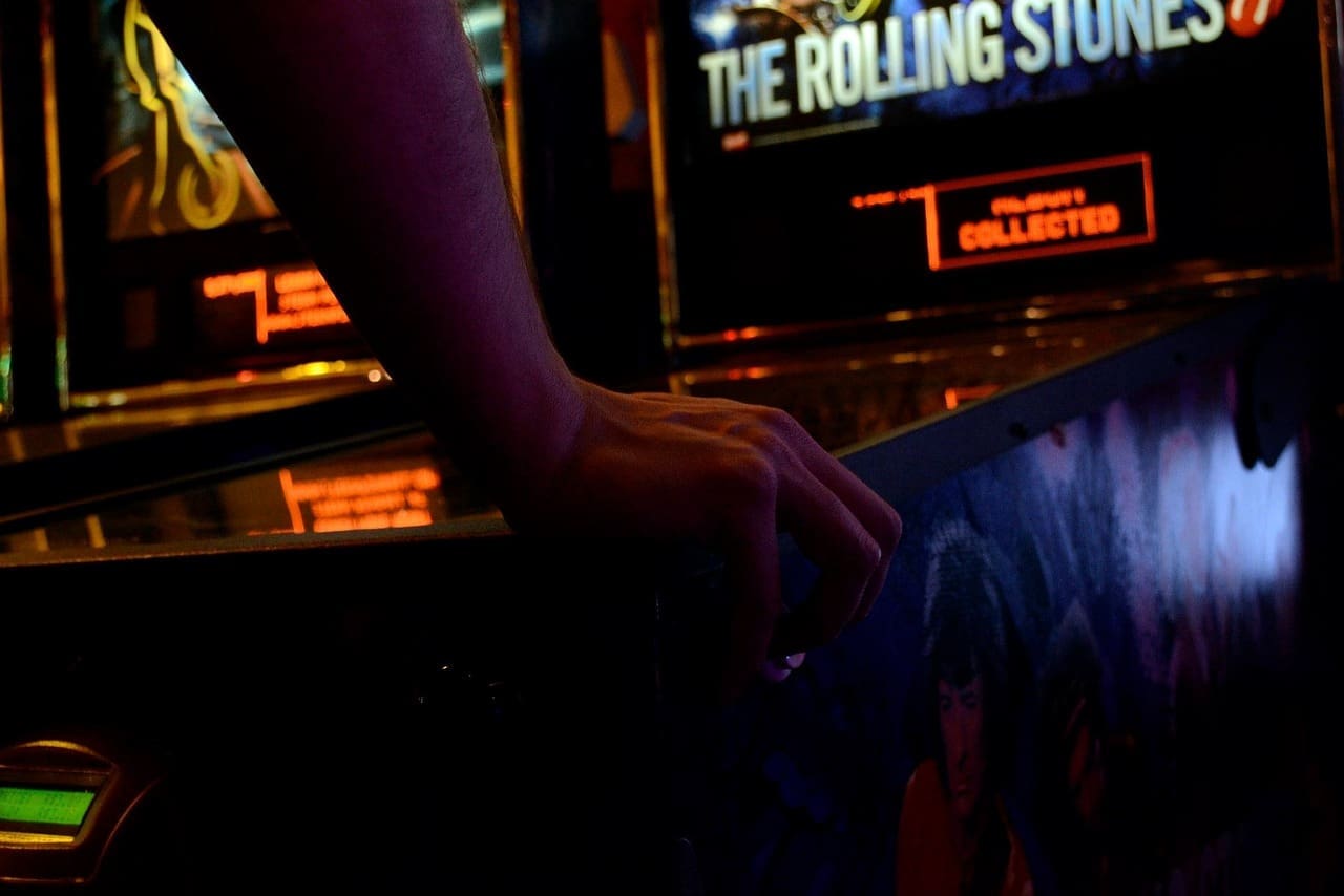 Classic pinball machine in a Texas arcade